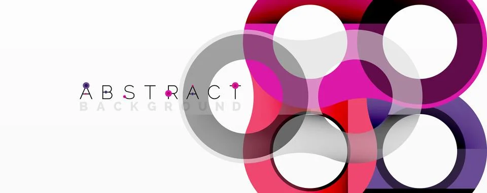 Abstract circle element composition with overlapping circular and tubular shapes 스톡 일러스트