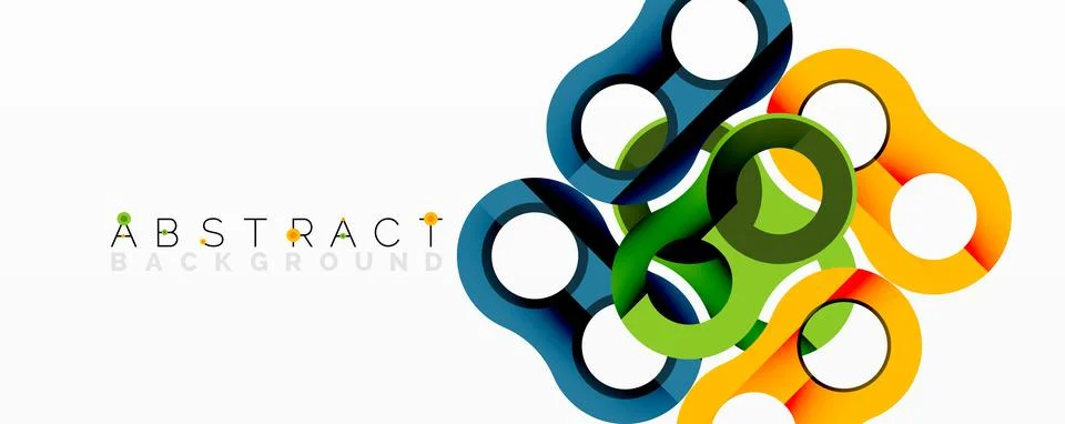 Abstract circle element composition with overlapping circular and tubular shapes 스톡 일러스트