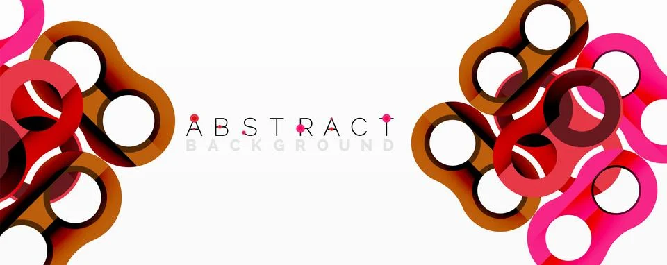 Abstract circle element composition with overlapping circular and tubular shapes 스톡 일러스트
