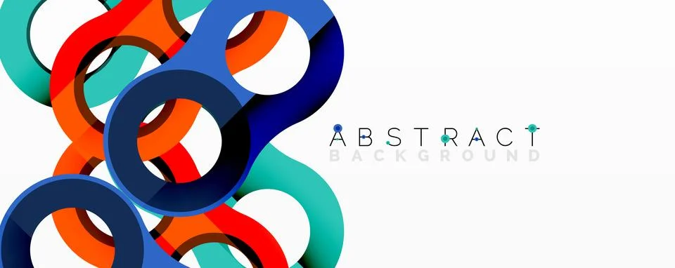 Abstract circle element composition with overlapping circular and tubular shapes Stock Illustration