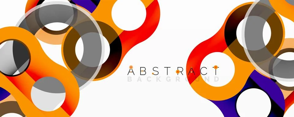 Abstract circle element composition with overlapping circular and tubular shapes Stock Illustration