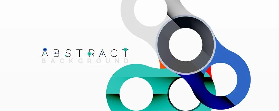 Abstract circle element composition with overlapping circular and tubular shapes Stock Illustration