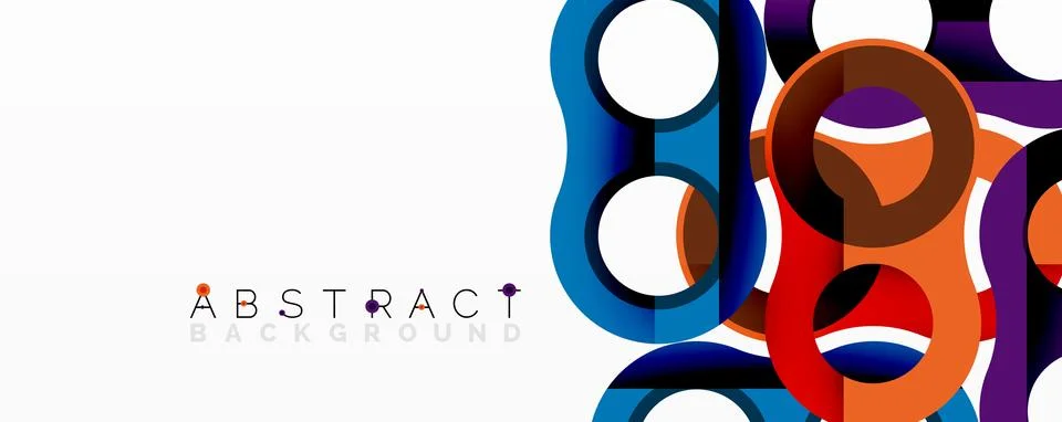 Abstract circle element composition with overlapping circular and tubular s.. 스톡 일러스트
