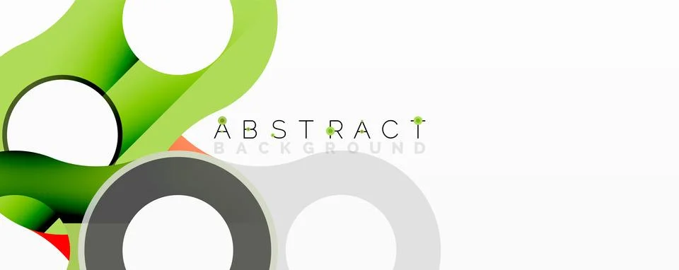 Abstract circle element composition with overlapping circular and tubular shapes Stock Illustration