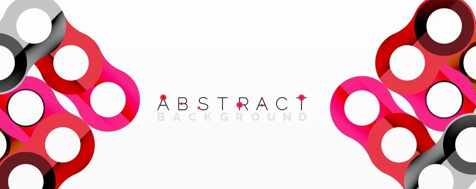 Abstract circle element composition with overlapping circular and tubular shapes Stock Illustration