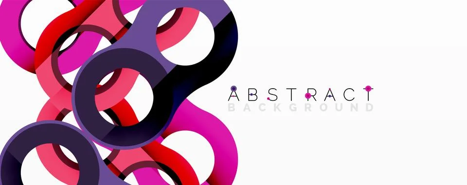 Abstract circle element composition with overlapping circular and tubular s.. Stock Illustration
