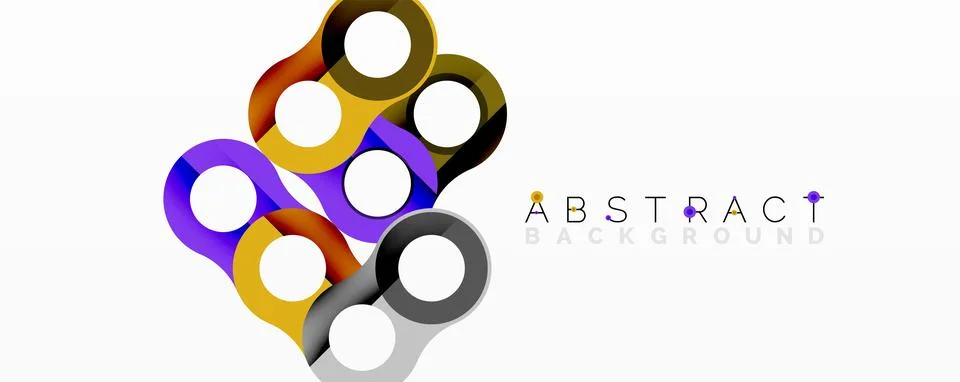 Abstract circle element composition with overlapping circular and tubular s.. Stock Illustration