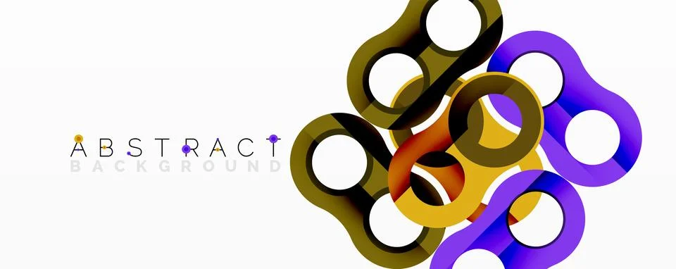 Abstract circle element composition with overlapping circular and tubular shapes Stock Illustration