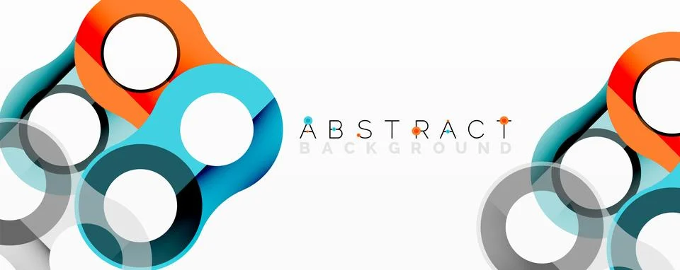 Abstract circle element composition with overlapping circular and tubular shapes Stock Illustration