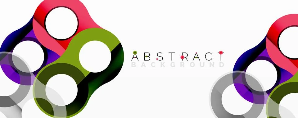 Abstract circle element composition with overlapping circular and tubular shapes Stock Illustration