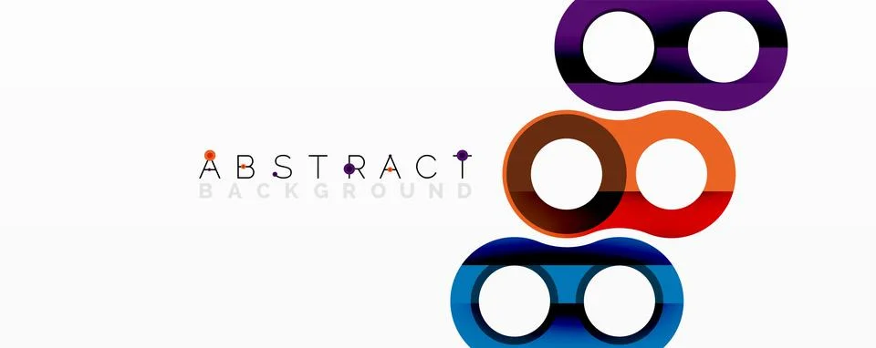 Abstract circle element composition with overlapping circular and tubular shapes Stock Illustration