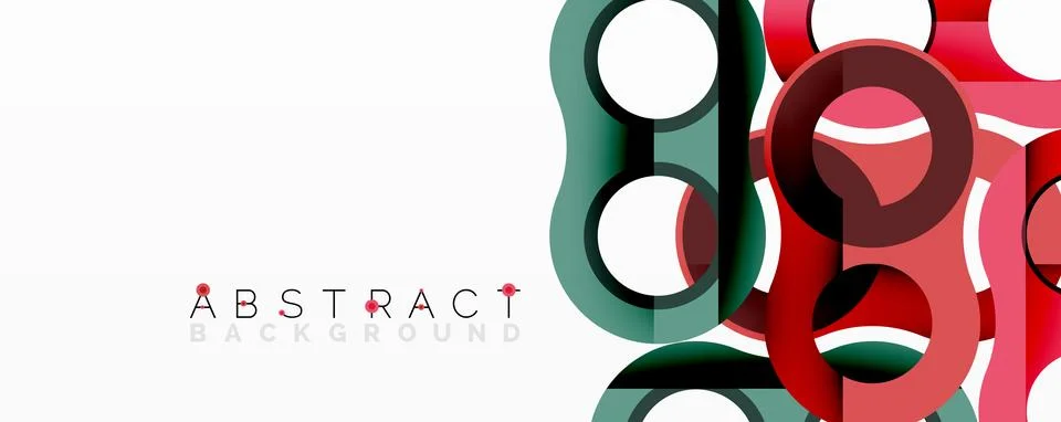 Abstract circle element composition with overlapping circular and tubular shapes Stock Illustration