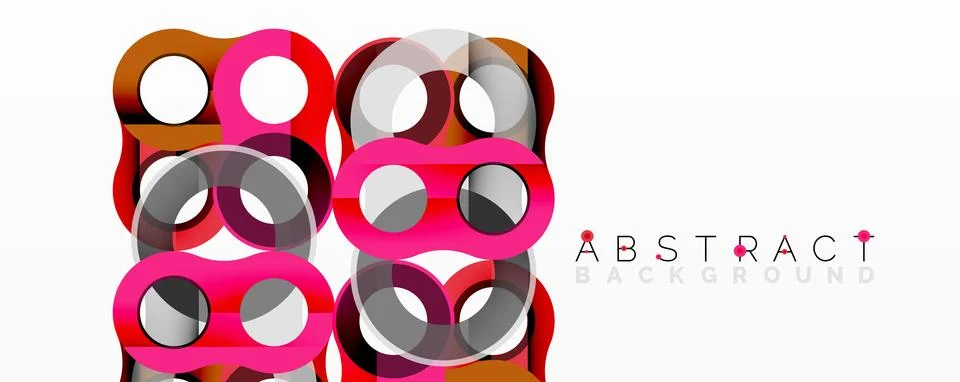 Abstract circle element composition with overlapping circular and tubular shapes Stock Illustration