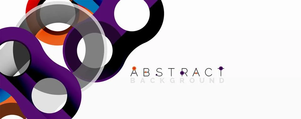 Abstract circle element composition with overlapping circular and tubular shapes イラスト素材