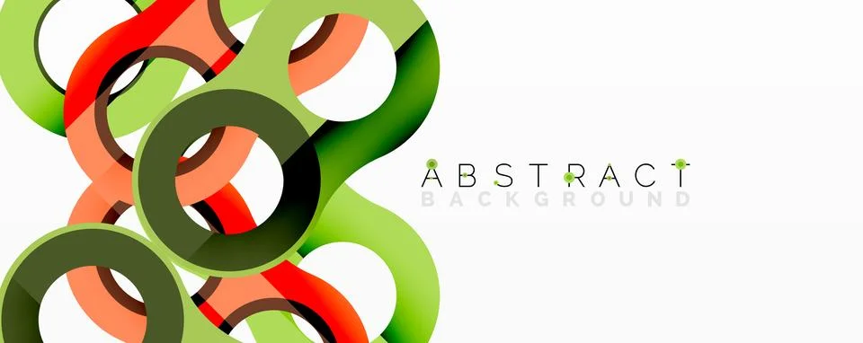 Abstract circle element composition with overlapping circular and tubular shapes Illustrazione stock