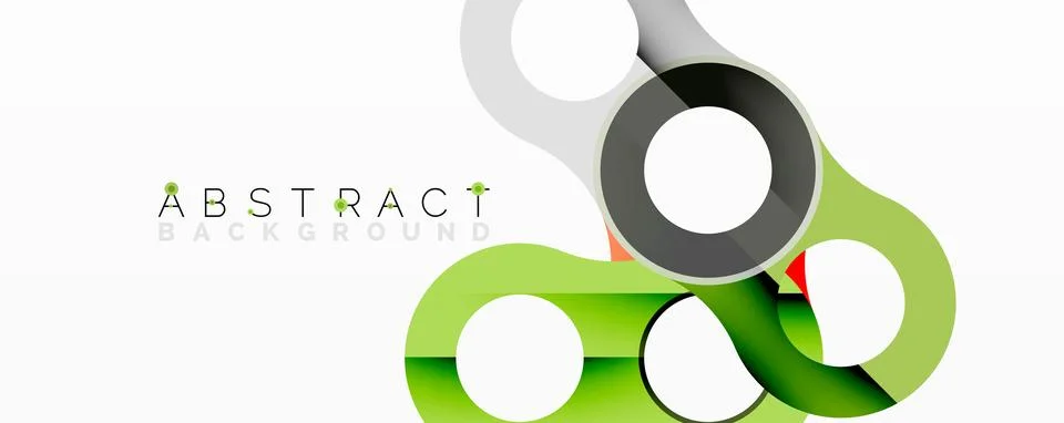 Abstract circle element composition with overlapping circular and tubular shapes 스톡 일러스트