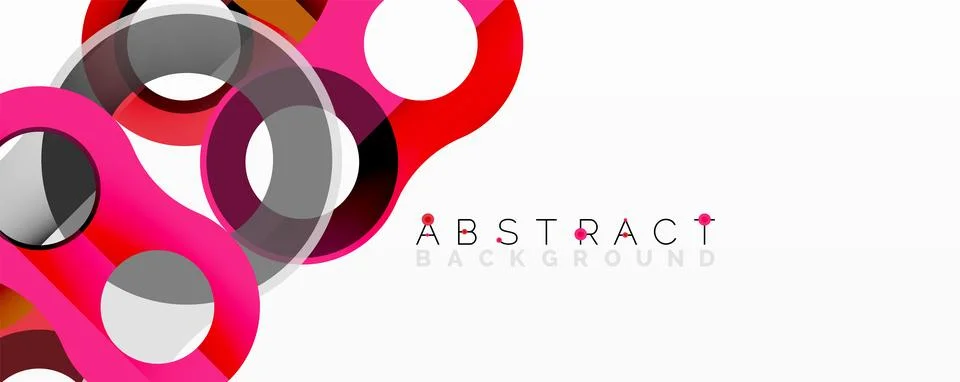 Abstract circle element composition with overlapping circular and tubular shapes Stock Illustration