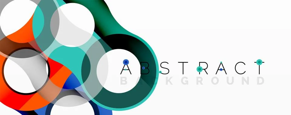 Abstract circle element composition with overlapping circular and tubular shapes Stock Illustration