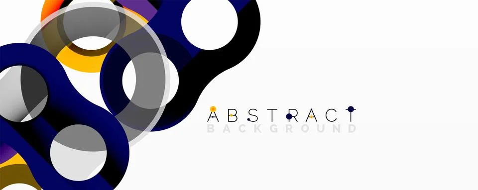 Abstract circle element composition with overlapping circular and tubular shapes イラスト素材