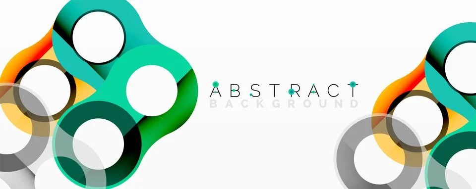 Abstract circle element composition with overlapping circular and tubular shapes Stock Illustration
