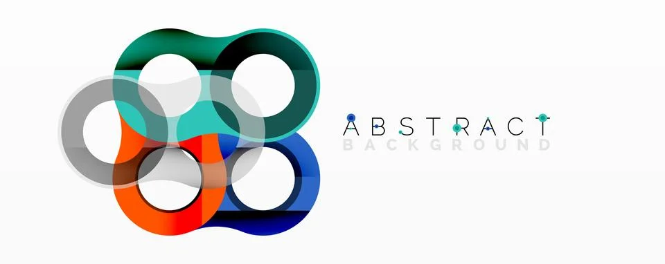Abstract circle element composition with overlapping circular and tubular s.. Stock Illustration