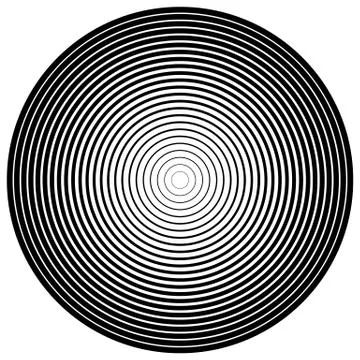 Abstract circle element. Concentric circles, ripple effect. Vector. Illustrazione stock