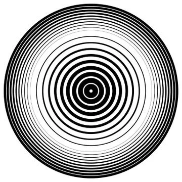 Abstract circle element. Concentric circles, ripple effect. Vector. Ilustración de archivo