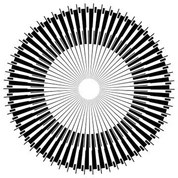 Abstract circle element with geometric lines on white Stock-Illustration