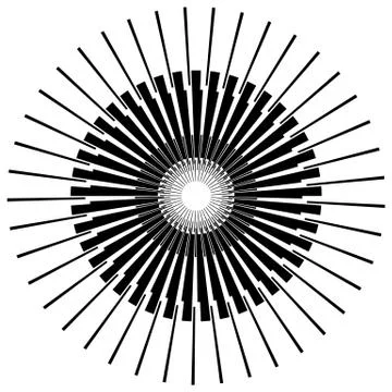 Abstract circle element with geometric lines on white 스톡 일러스트