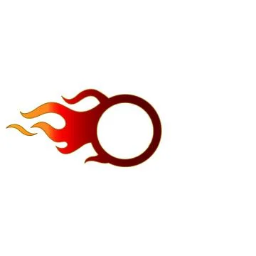 Abstract circle of fire vector illsutration isolated on white background. Stock Illustration