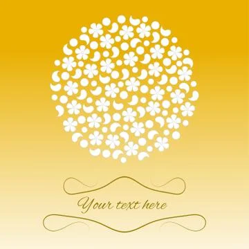 Abstract circle with flowers Stock Illustration