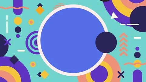 Abstract Circle Frame with Colorful Background Stock Illustration