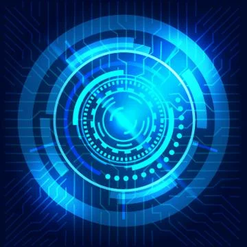 Abstract circle futuristic digital technology pattern. Stock Illustration