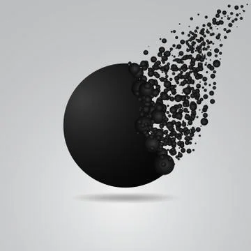 Abstract circle geometric background black explosion broke spread. vector Stock Illustration