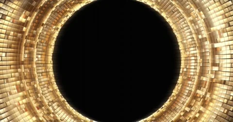Abstract Circle geometric Cube glitter gold luxury background Stock Footage 257900687