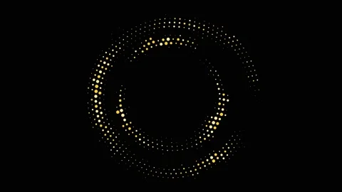 Abstract Circle of gold dots rotating in circle on a black background. Stock Footage 132591627