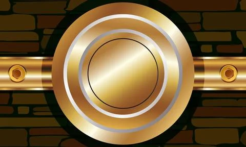 Abstract circle gold on wall background. copy space background.	 Stock Illustration