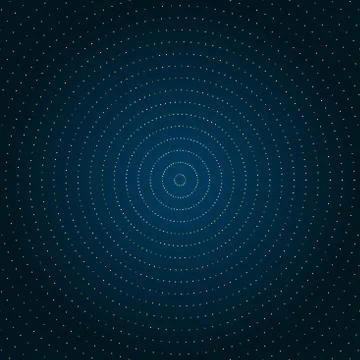 Abstract circle golden dots pattern glitter shining on dark blue background. Illustrazione stock