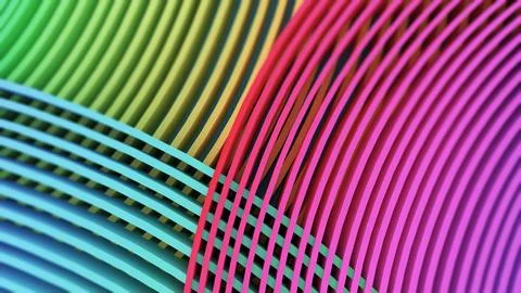 Abstract Circle Gradient Wave Pattern Background,Colour flow of waves, 3D r.. Stock Illustration