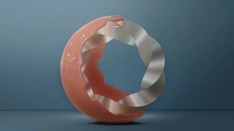 Abstract circle graphics minimal Motion Design. blue Minimal Background 3d Rende Stock Footage 141624574