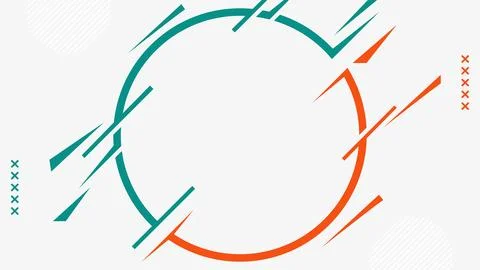 Abstract Circle Green and Red Border Banner Geometric Dynamic Modern Design.. Stock Illustration