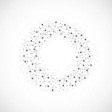 Abstract circle of halftone dots isolated on white background. Vector Stockillustratie