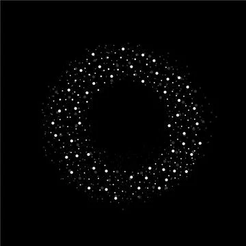 Abstract circle of halftone dots isolated on white background. Vector Stockillustratie