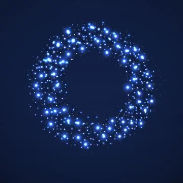 Abstract circle of halftone glowing dots. Vector illustration 스톡 일러스트