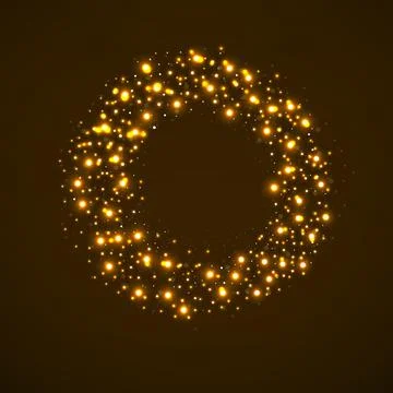 Abstract circle of halftone glowing dots. Vector illustration Illustrazione stock