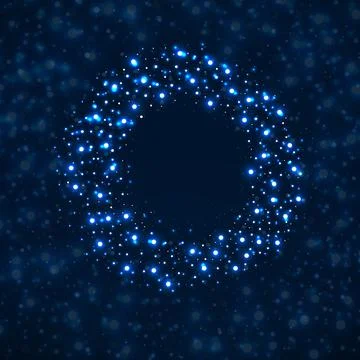 Abstract circle of halftone glowing dots. Vector illustration Stockillustratie