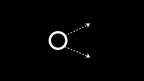 Abstract circle hub with two directional dashed arrows on a black backgroun.. 스톡 동영상 336922058