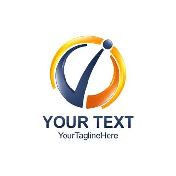 Abstract circle human logo concept colored blue orange for business company.  Stock Illustration