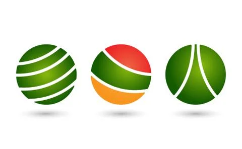 Abstract circle icon logo set template design Stock Illustration