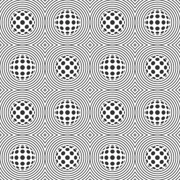 Abstract Circle illusion Pattern monochrome vector background 스톡 일러스트